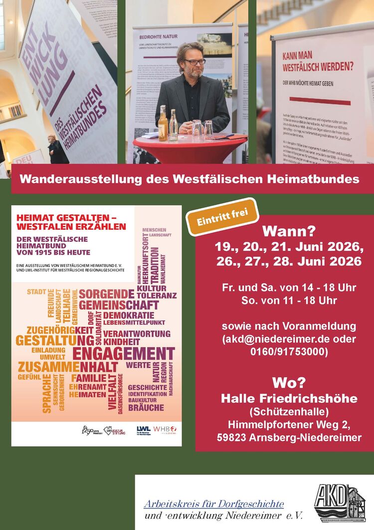 Wanderausstellung des Westfälischen Heimatbundes - Copyright: LWL-Institut für westfälische Regionalgeschichte / Arbeitskreis für Dorfgeschichte und -entwicklung Niedereimer e.V.